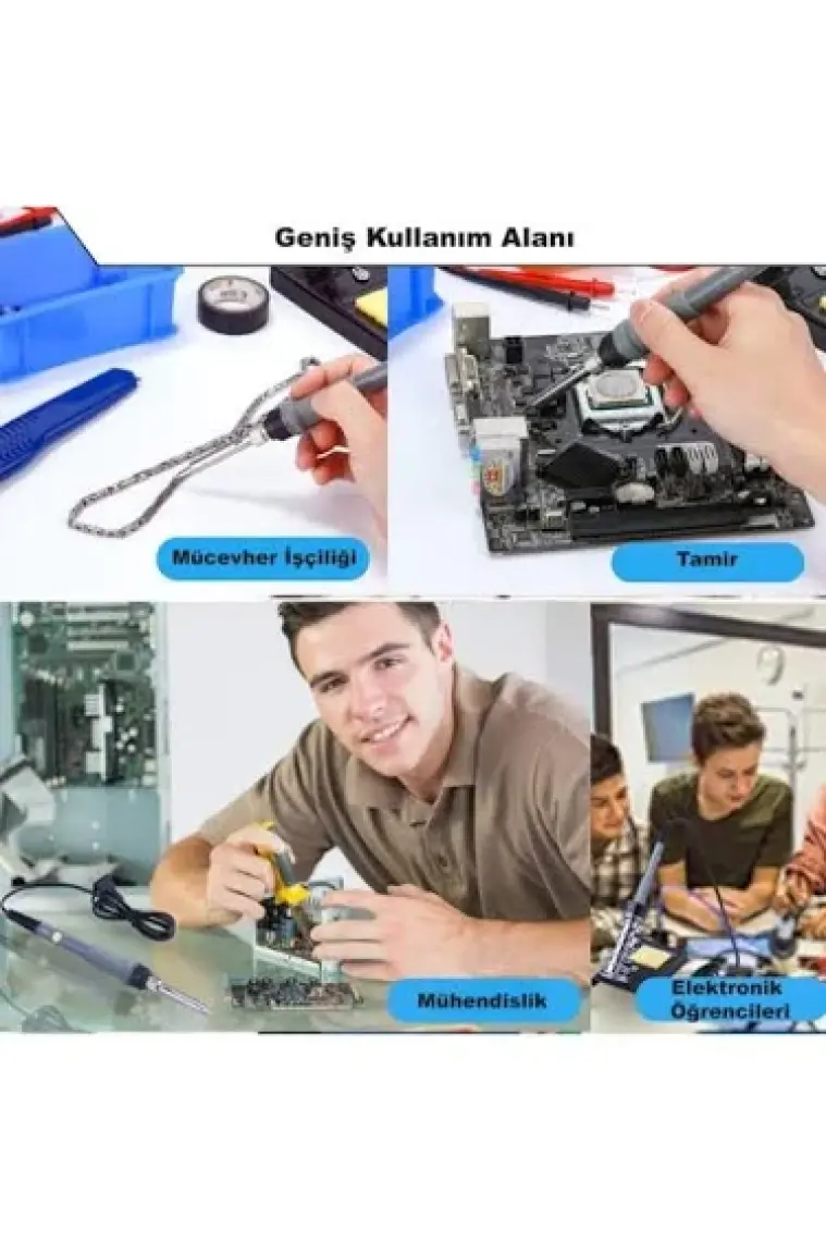 Dailytech 60W Ayarlanabilir Elektrikli Havya Kiti Full Lehim Seti