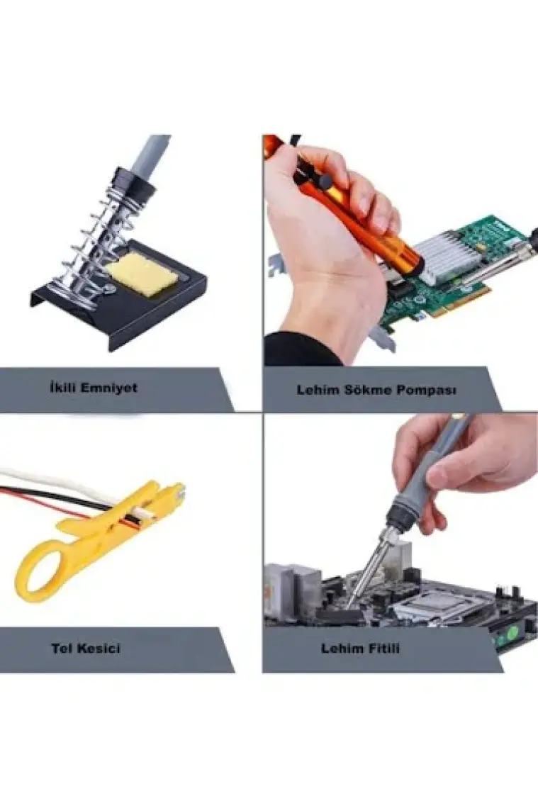 Dailytech 60W Ayarlanabilir Elektrikli Havya Kiti Full Lehim Seti