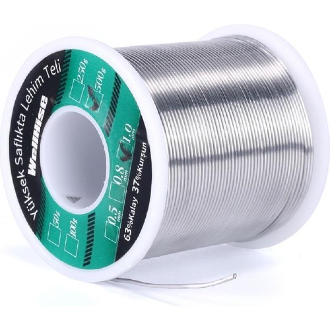Wellhise Lehim Teli Wellhise 1,0 mm 500 gr %63 Kalay %37 Kursun Lehim Teli