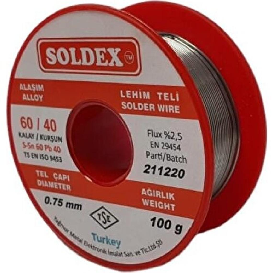 Soldex 100 gr 0.75 mm 60/40 Lehim Teli