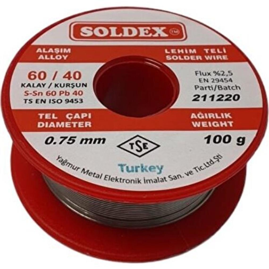 Soldex 100 gr 0.75 mm 60/40 Lehim Teli