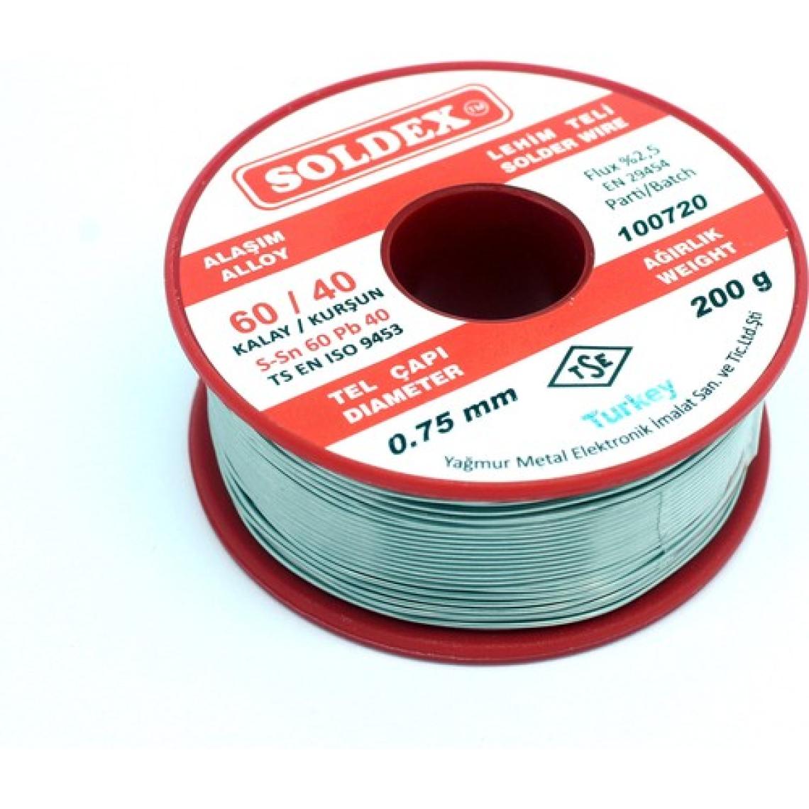 Soldex Lehim Teli 0.75 mm 200 Gr (SN60 PB40)