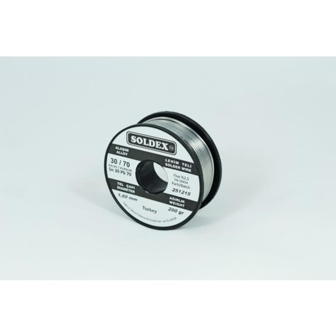 Soldex 30-70 Lehim Teli 200 gr 1,6 mm Sn:30 - Pb:70