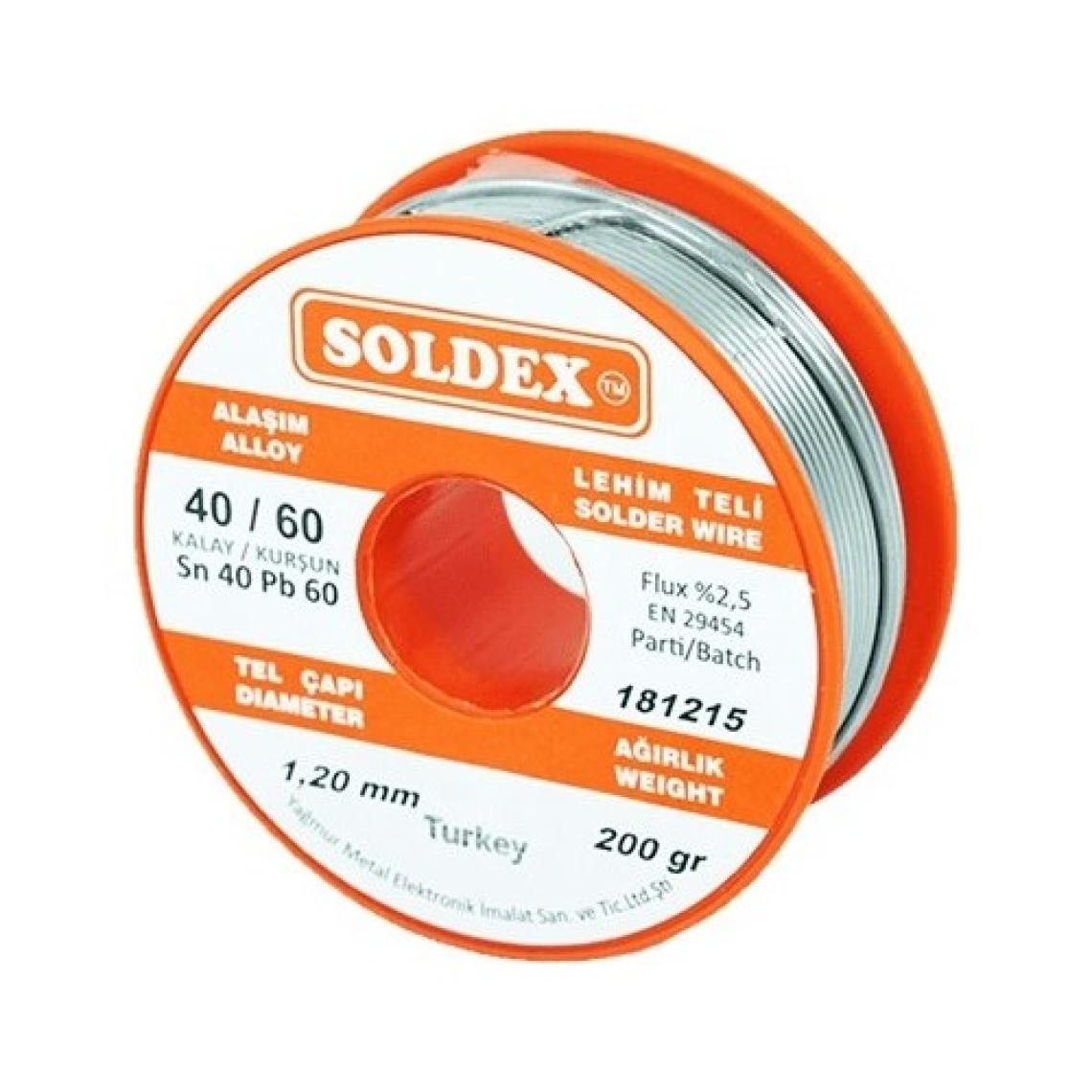 Soldex 200g 1,20mm Lehim Teli %60 Kalay  %40 Kurşun