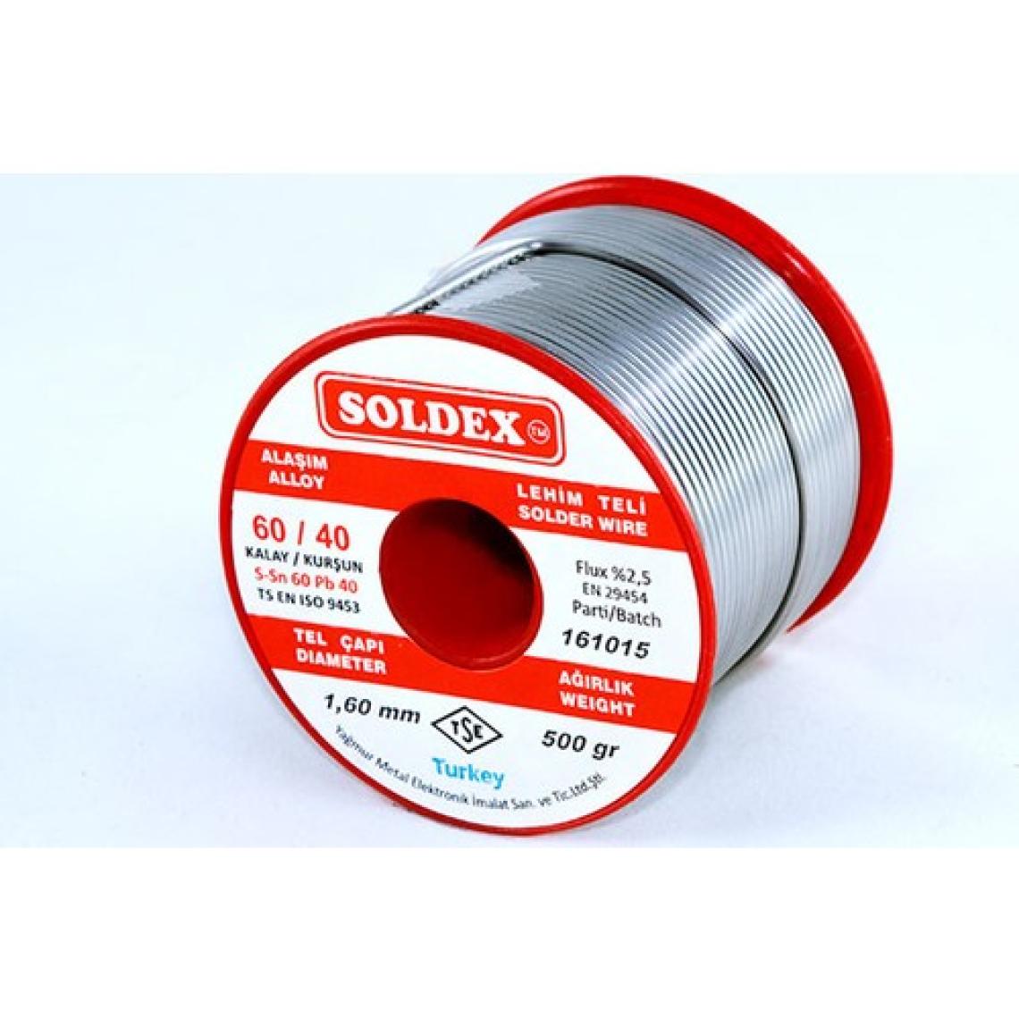 Soldex 60-40 Lehim Teli 500 gr 0.75 mm - Sn:60 / Pb:40