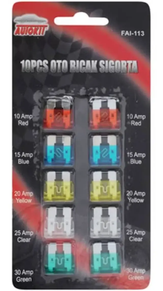 Autokit Bıçak Sigorta 10 Lu Set