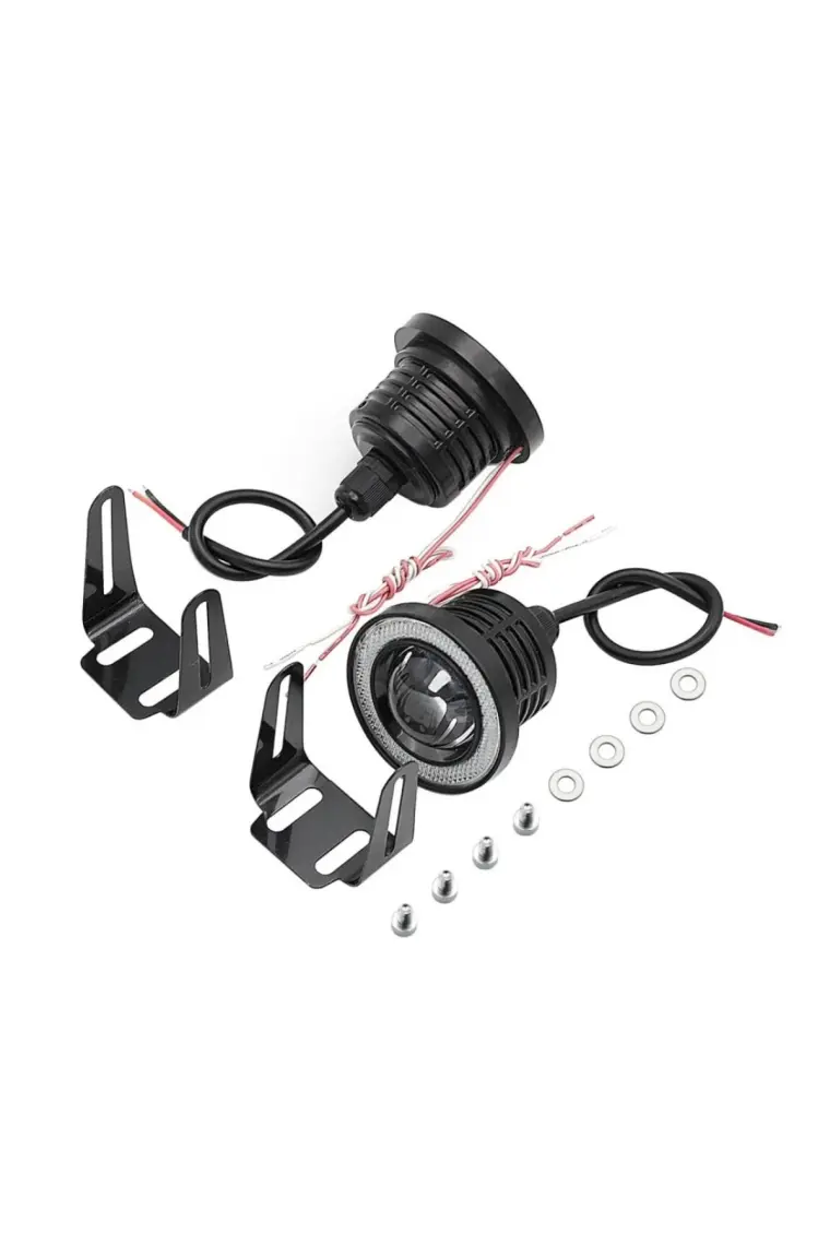 STS Oto Aksesuar Mercedes - Benz Sprinter Uyumlu, Universal Mercekli LED Angel Sis Farı, 76MM Buz Mavi Renk