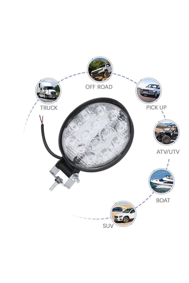 Dekohop Off Road 14 Led 42 Watt Yuvarlak Traktör Tır Kamyon Tekne Sis Farı Projektör Çalışma Lambası