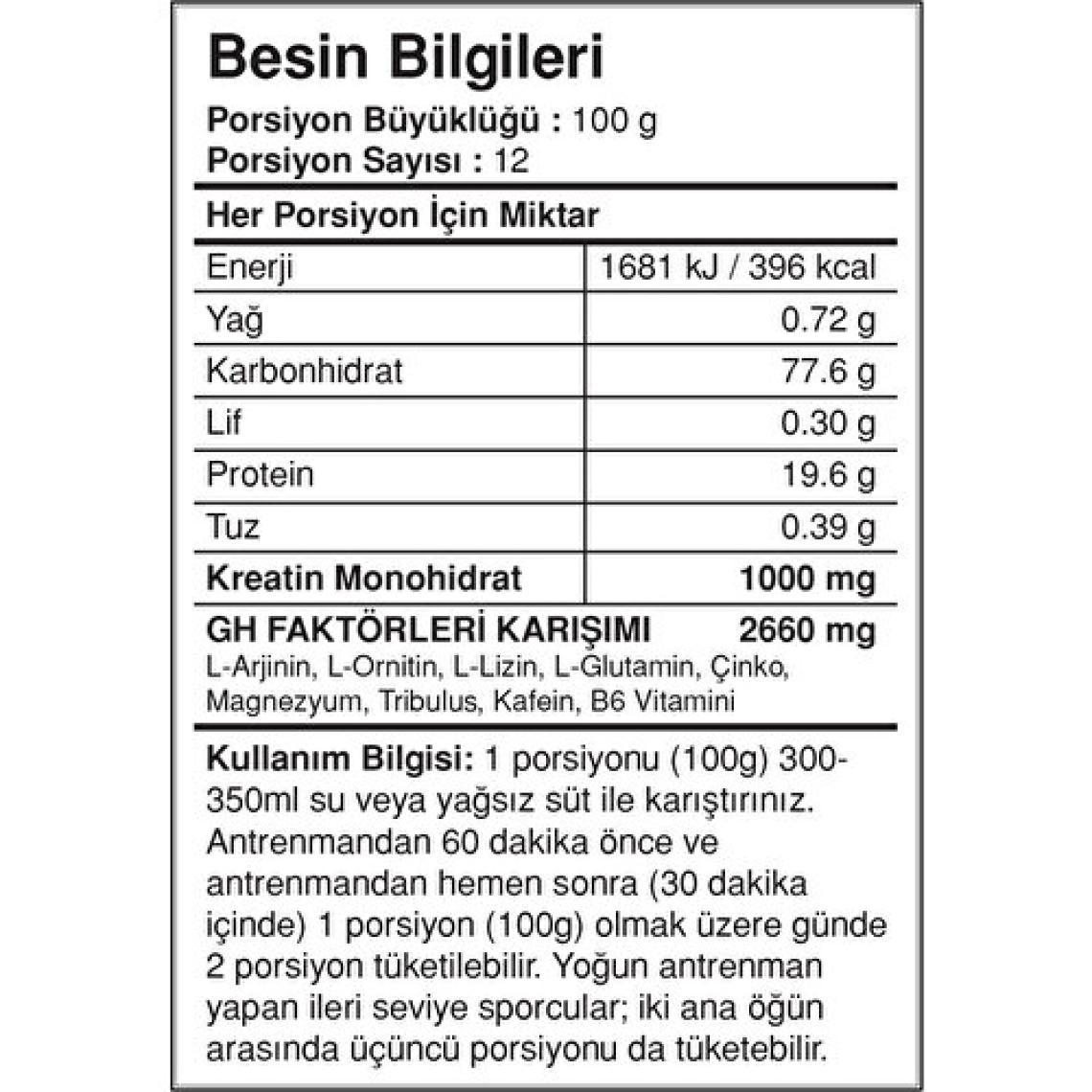 BigJoy BigMass GH Factors Karbonhidrat Tozu 1200 gr Çikolatalı
