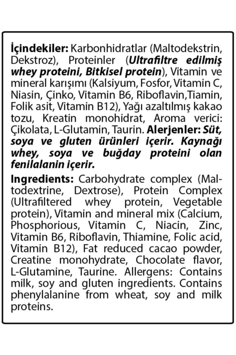 Hardline Nutrition Progainer Karbonhidrat 3000 gr Çikolatalı