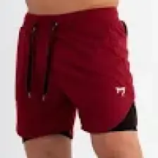 Gymwolves Erkek Spor Şort Çift Katmanlı | Bordo | Comfortable Serisi |