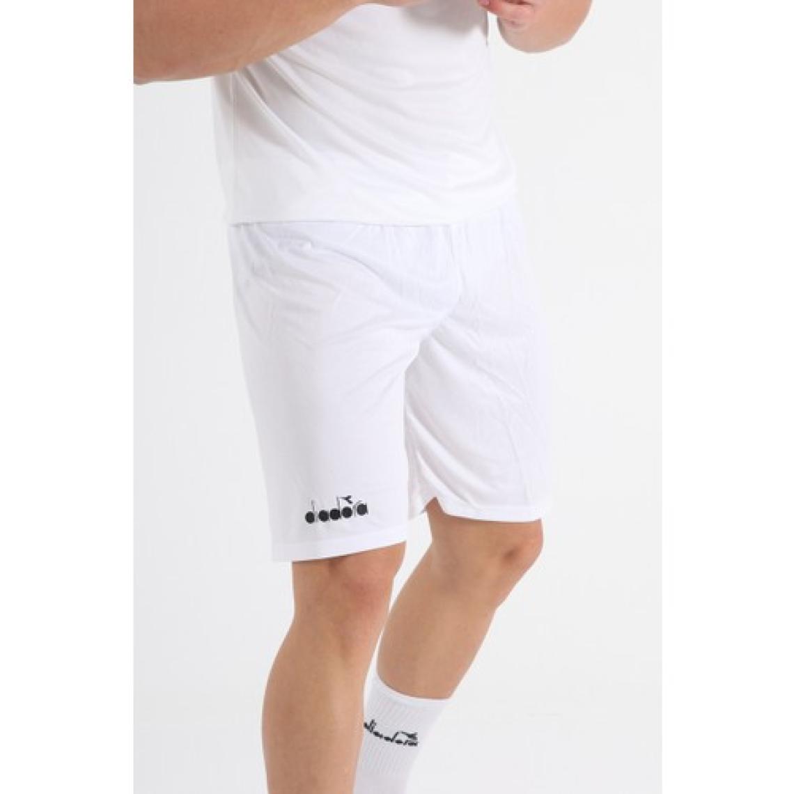 Diadora Düz  Beyaz Antrenman - Spor Şort - Ddant-Sort
