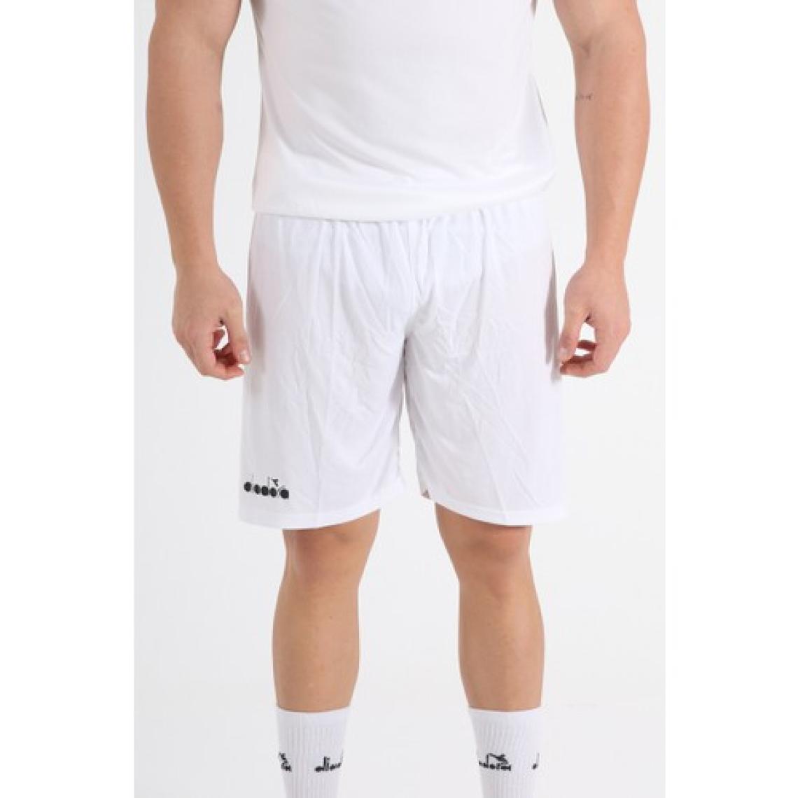 Diadora Düz  Beyaz Antrenman - Spor Şort - Ddant-Sort