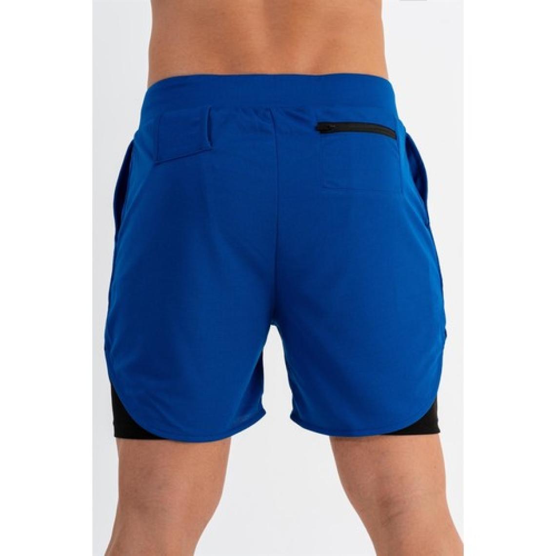 Gymwolves Erkek Spor Şort Çift Katmanlı | Saks | Comfortable Serisi |