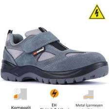 Mekap Policap 157 01 S1P Gri Süet Cırtlı Çelik Burunlu ve Tabanlı İş Ayakkabısı