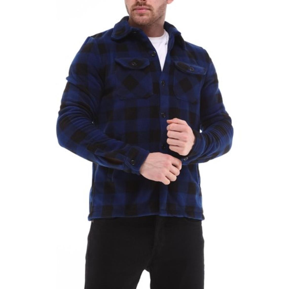 Ghassy Co. Erkek Oduncu Düğmeli Çift Cepli Ekose Polar Outdoor Gömlek Ceket