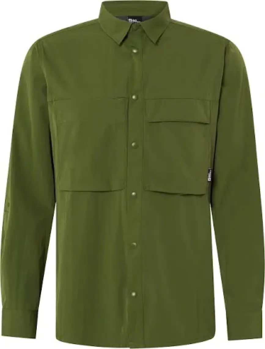 Jack Wolfskin Atacama LS Shirt Erkek Gömlek 1403672-4129 Greenwood