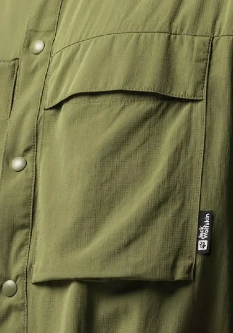 Jack Wolfskin Atacama LS Shirt Erkek Gömlek 1403672-4129 Greenwood