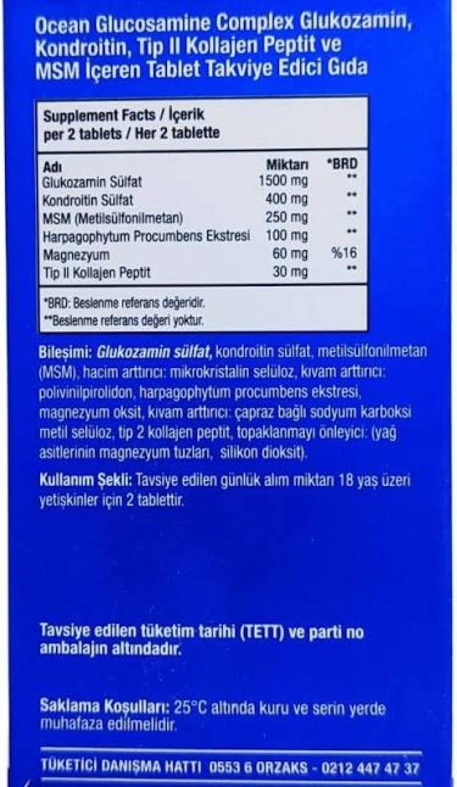 Orzax Ocean Glucosamine Complex 60 Tablet