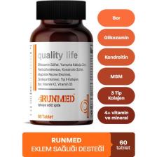 Runmed 60 Tablet Glukozamin Msm Kondroitin Tip 2 Kolajen, Vitamin D3 K2, Yumurta Kabuğu Zarı, Akgünlük ( glucosamine chondroitin msm )