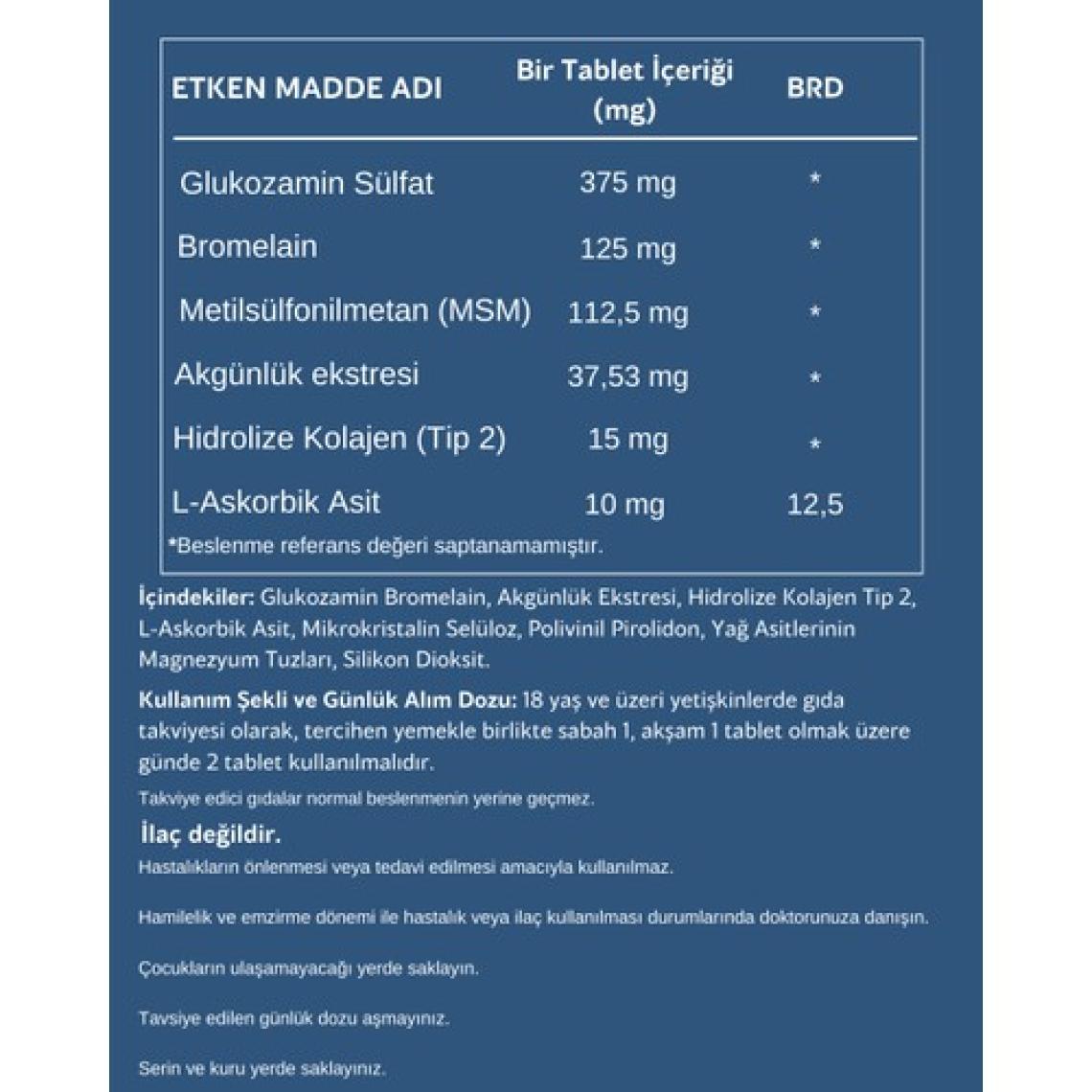 Asko Castle Focus 60 Tablet  Bromelain, Hidrolize Kollajen ( Tip2 ), Glukozamin Sülfat İçeren Takviye  Edici Gıda