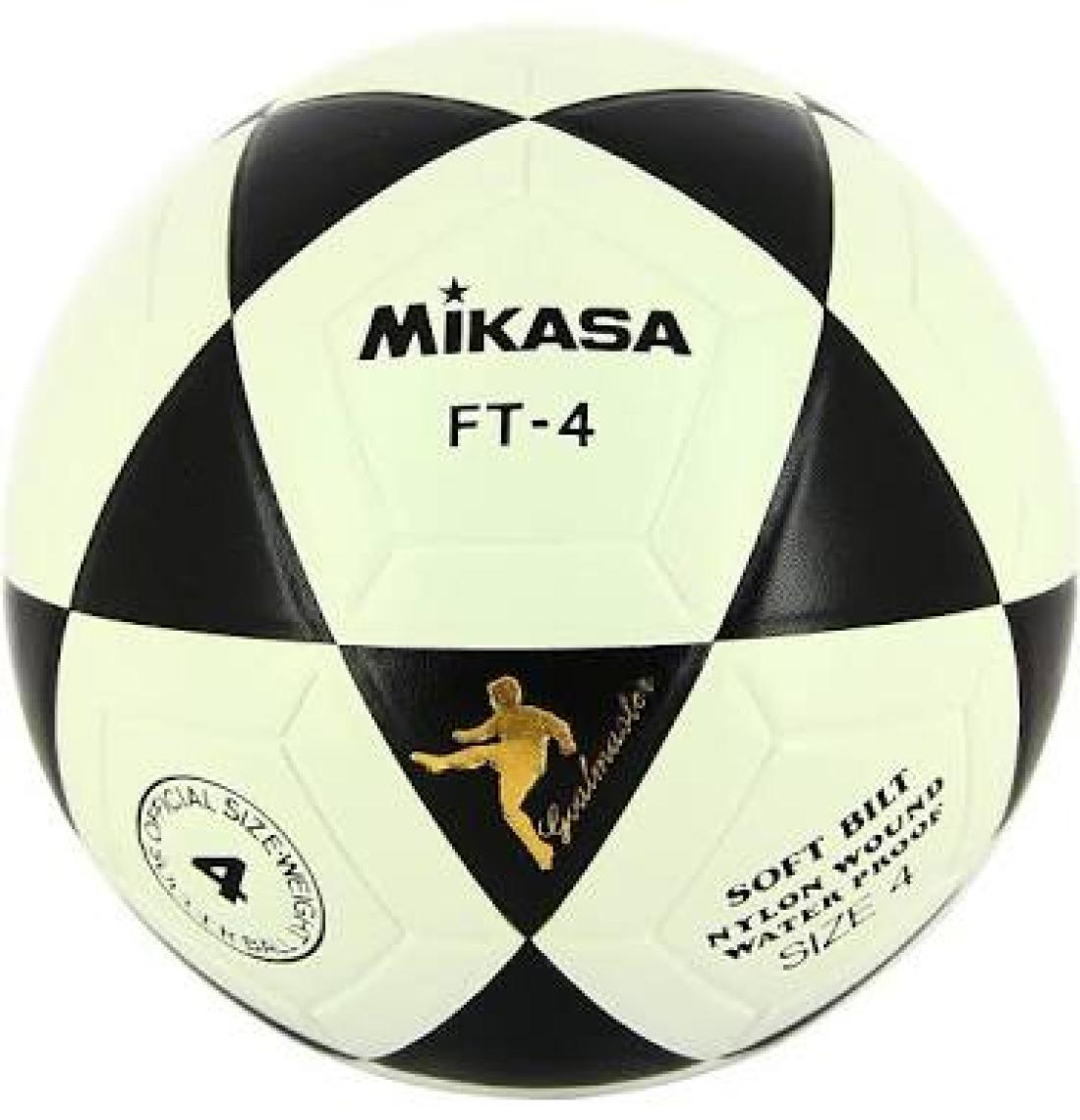 Mikasa Ft-4 Sentetik Deri Su Geçirmez Siyah-Beyaz Yapıştırma Futbol Topu No.4