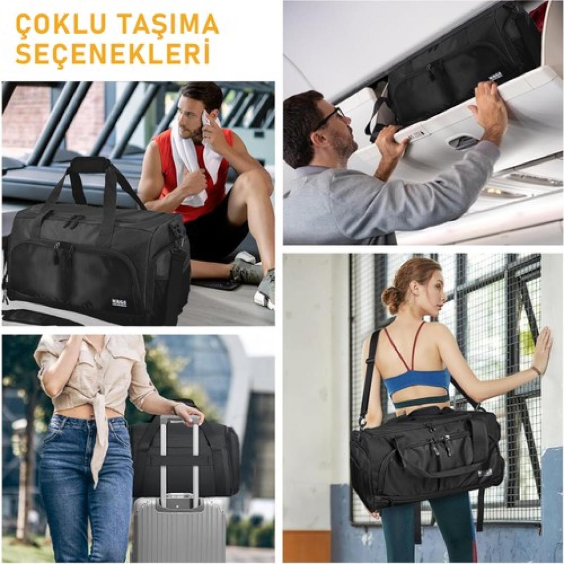 Haegs Spor Çantası, 10 Cepli, Ayakkabı Bölmeli, Seyahat Çantası Bayan - Erkek Spor Çantası Lacivert
