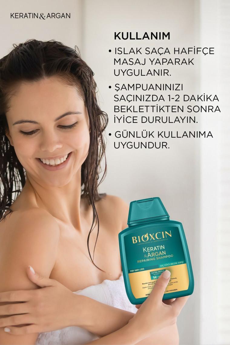 Keratin & Argan Onarıcı Şampuan 300 Ml - Yıpranmış Ve Hasar Görmüş Saçlar 2 Li Avantaj Set