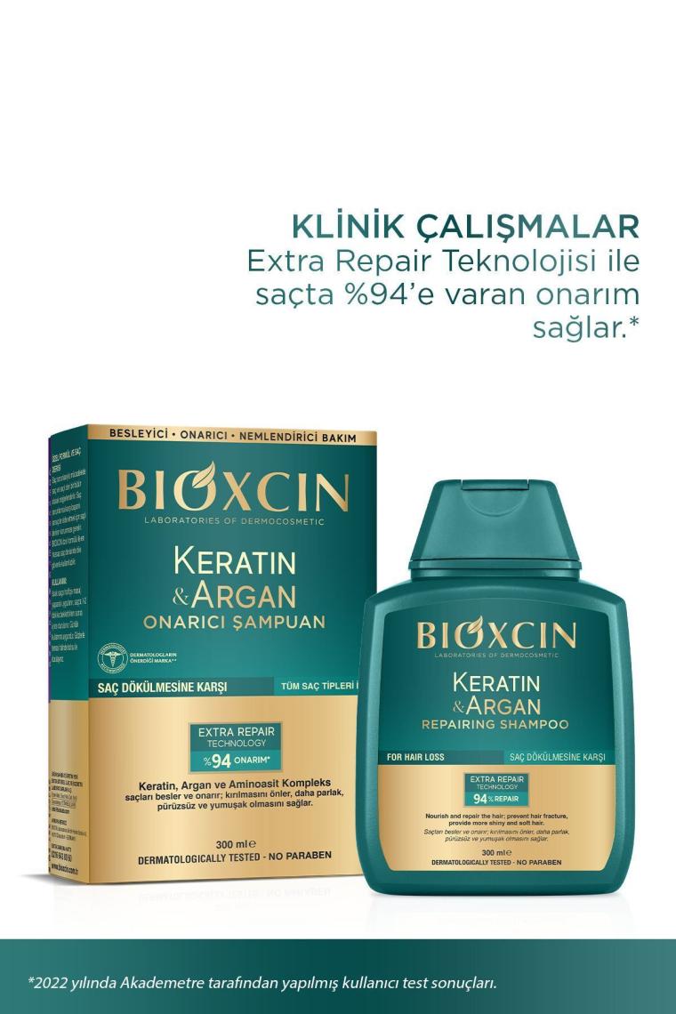 Keratin & Argan Onarıcı Şampuan 300 Ml - Yıpranmış Ve Hasar Görmüş Saçlar 2 Li Avantaj Set