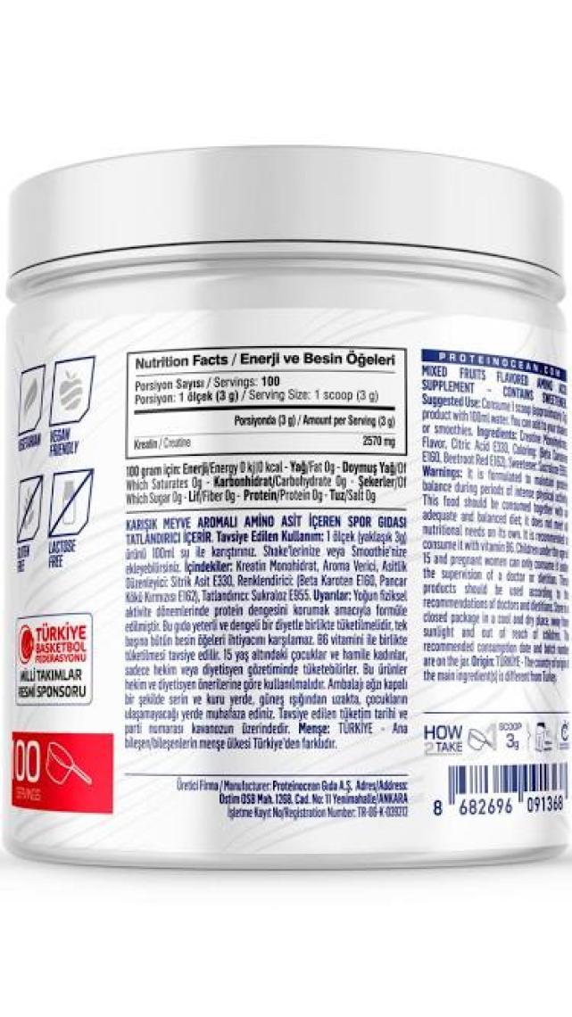 Proteinocean Creatine - Fruit Fusion - 300g - 100 Servis