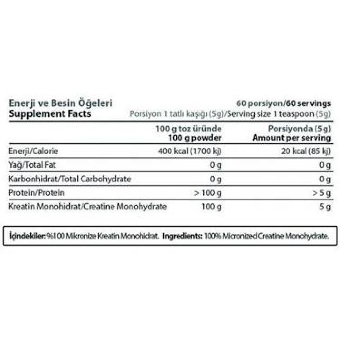 Hardline %100 Mikronize Kreatin 300gr (Creatine)