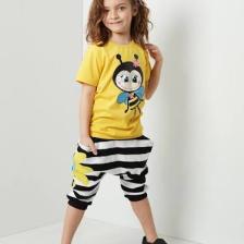 Denokids Vız Vız Maya Kız Çocuk T-shirt Kapri Şort Takım