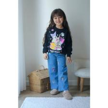 Cg Kids Kuromi Modelli Kot Pantolon Nakışlı 2li Takım Kız Çocuk