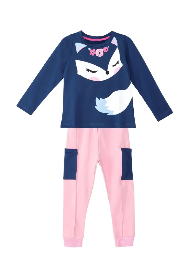 Denokids Cute Fox Kız Çocuk T-shirt Pantolon Takım