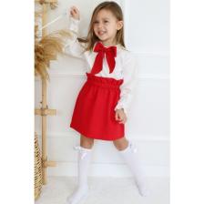 Parla Kids Kız Çocuk Uzun Kollu Kırmızı Etek Ekru Bluz Fular 29 Ekim Takım
