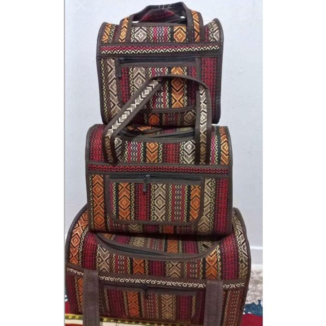 Dofrise 3’lü Hasır Model Kamp,Piknik,Aile El Çantası (Renkli)