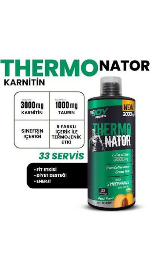 Bigjoy Sports Terminator L-Carnitine 3000 mg Şeftali Aroma 1000 ml L Karnitin Termojenik Kafein