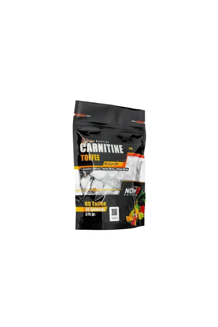 Nowup Nutrition  Extreme Synergy Carnitine Toffee / Mevsim Meyveleri Aromalı / 60 Adet L-Carnitine Toffee / 30 Servis