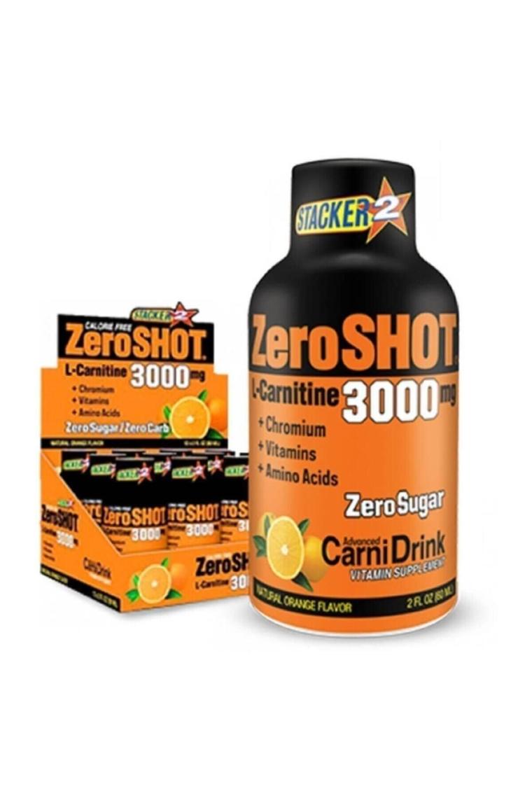 ZeroSHOT L-Carnitine 3000 mg 12 x 60 ml Portakal Aromalı