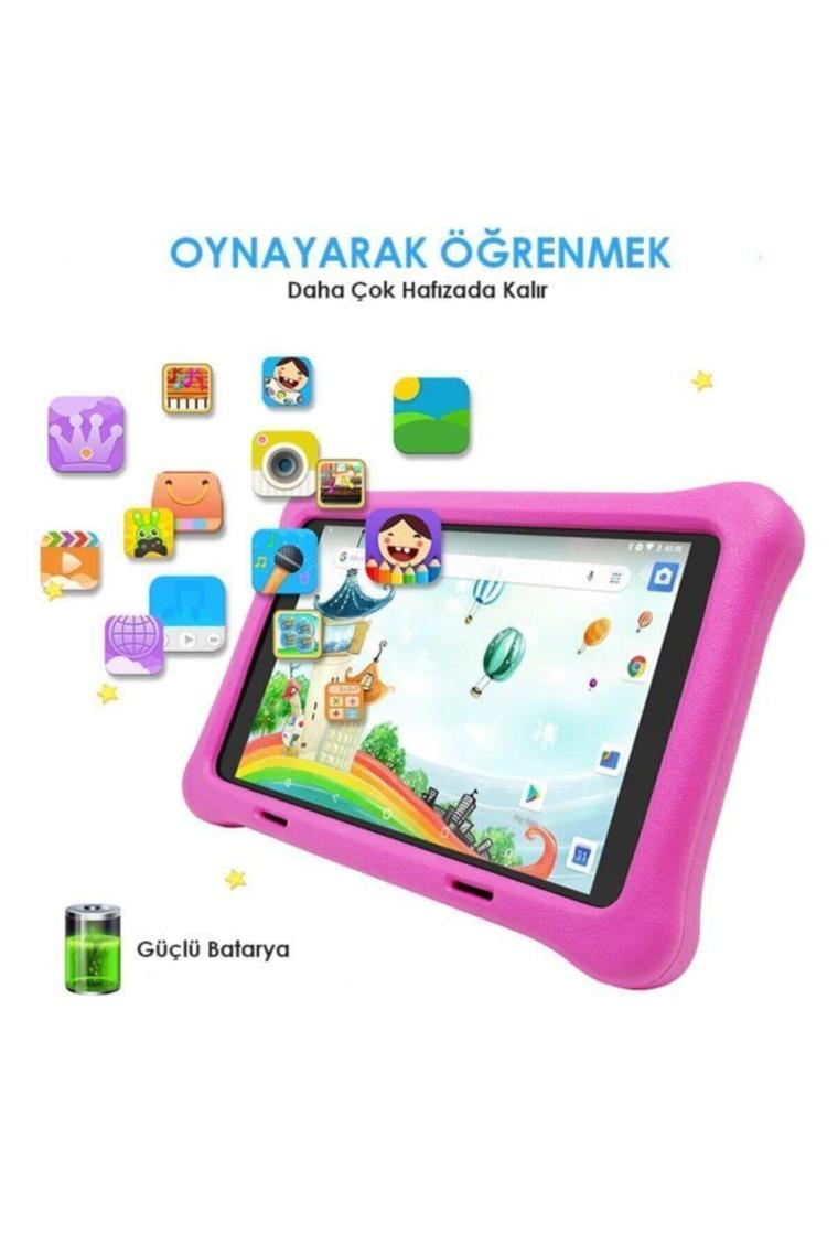 Rs407 2gb 32gb Android.11 8" Ips Ekran, A133 1.6ghz, Antişok Çocuk Tableti(KİDS TABLET)-pembe