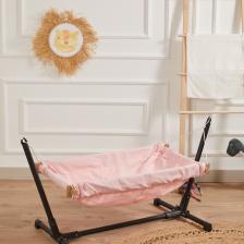 Standlı Ahşap Bebek Hamak Beşik (Pembe)