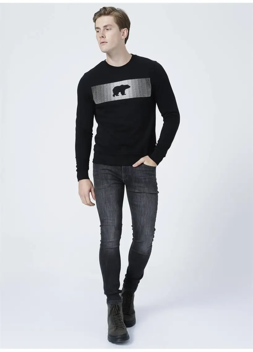Bad Bear Fancy Crewneck Siyah Erkek Sweatshirt 19.02.12.007-C01
