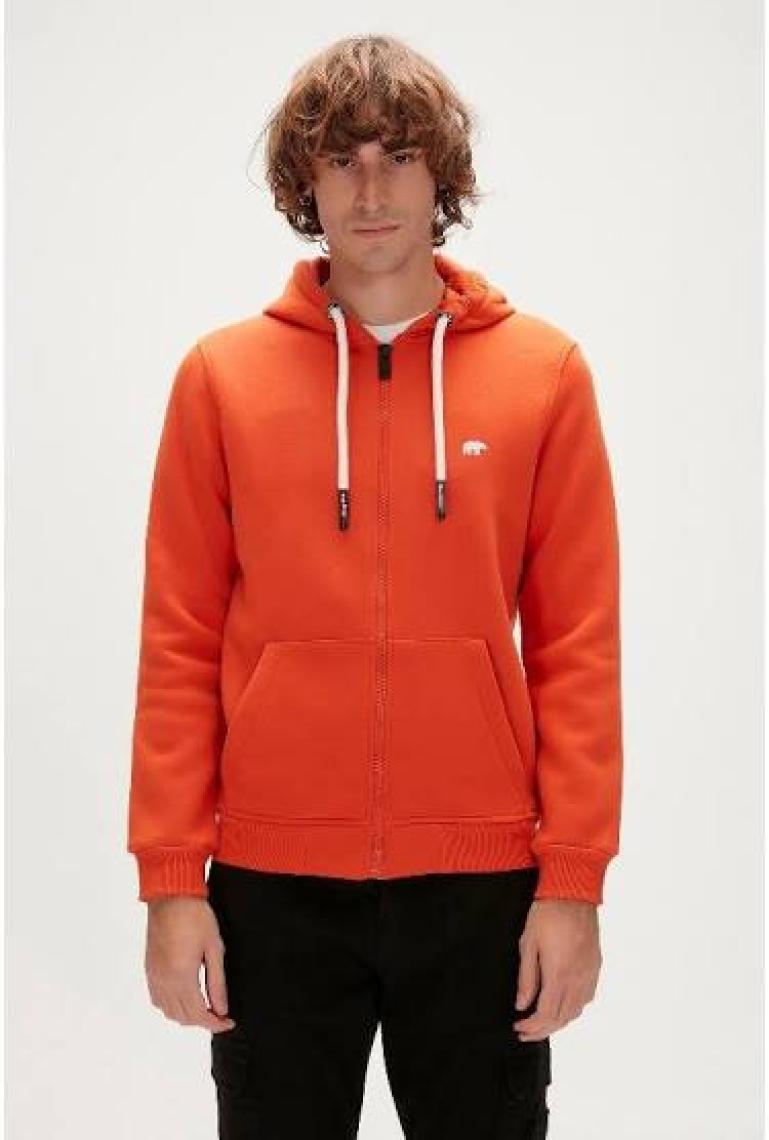 Bad Bear 21.02.12.028_EVEN Full-Zip Kapüşonlu Normal Kalıp Baskılı Siyah Erkek Sweatshirt