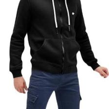 Bad Bear 21.02.12.028_EVEN Full-Zip Kapüşonlu Normal Kalıp Baskılı Siyah Erkek Sweatshirt