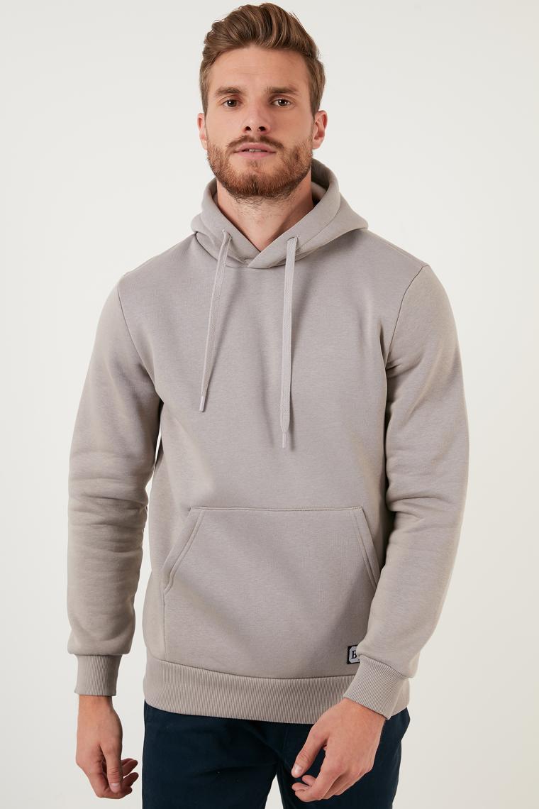Buratti Slim Fit Kapüşonlu Kanguru Cepli İçi Tüylü Yumuşak Şardonlu Sweat Erkek SWEAT 5905281
