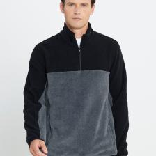 Altınyıldız Classics Erkek Siyah-Açık Melanj Anti-Pilling Tüylenme Yapmayan Standart Fit Dik Yaka Polar Sweatshirt