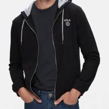 HILGARD Siyah Kapüşonlu Ve Fermuarlı Baskılı Standard Fit Erkek Sweatshirt