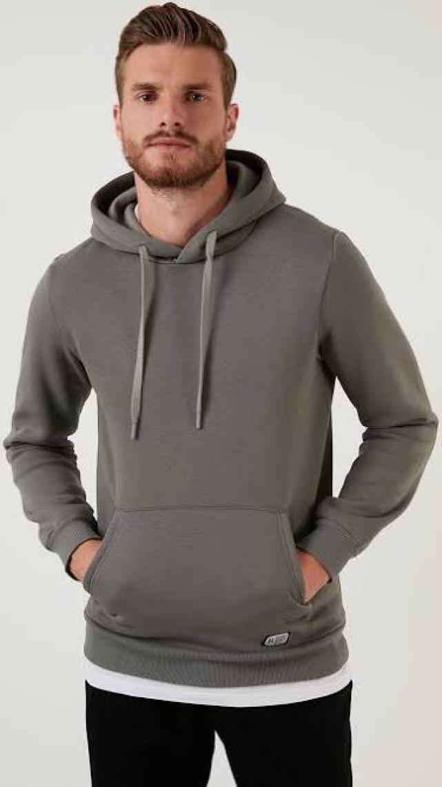 Buratti Slim Fit Kapüşonlu Kanguru Cepli İçi Tüylü Yumuşak Şardonlu Sweat Erkek SWEAT 5905281