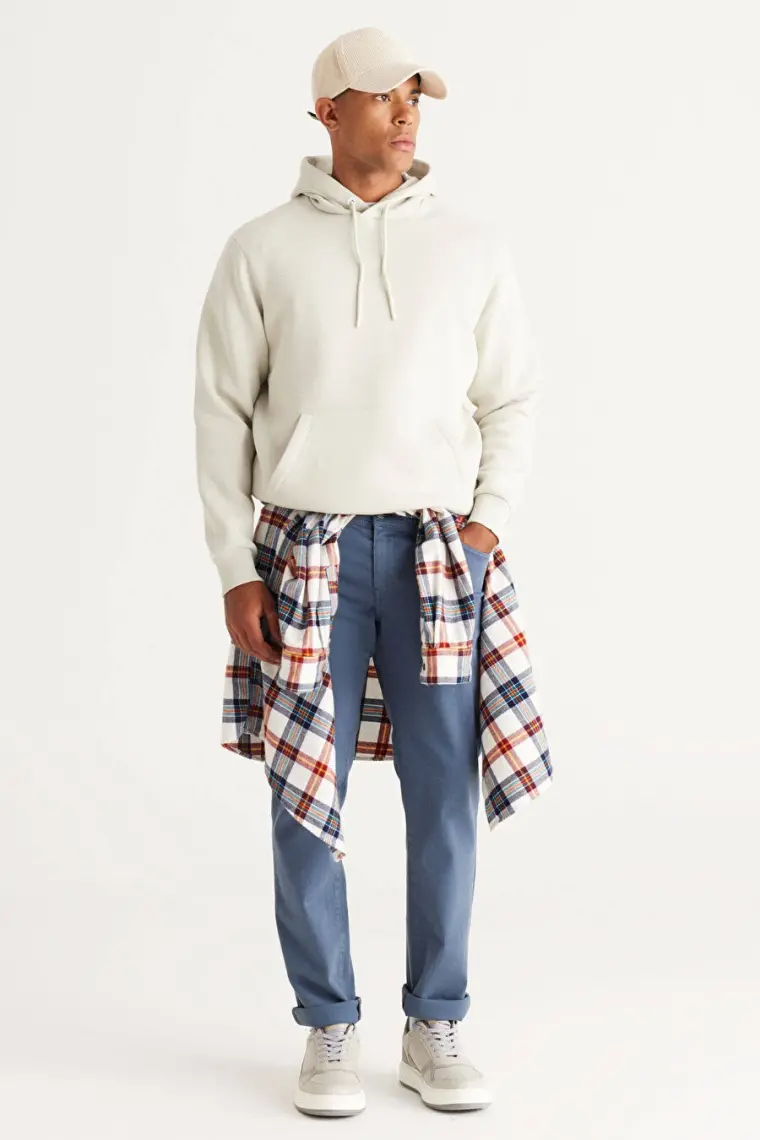 Altınyıldız Classics Erkek Bej Standart Fit Pamuklu Kapüşonlu Sweatshirt