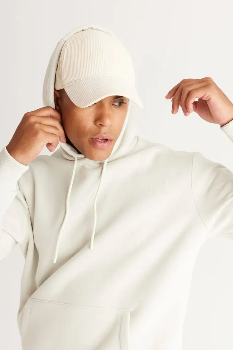 Altınyıldız Classics Erkek Bej Standart Fit Pamuklu Kapüşonlu Sweatshirt